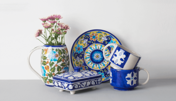 Rajasthani Blue Pottery Hand Painted Articles - Image 4