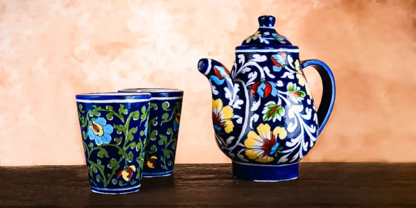 Rajasthani Blue Pottery Hand Painted Articles - Image 3
