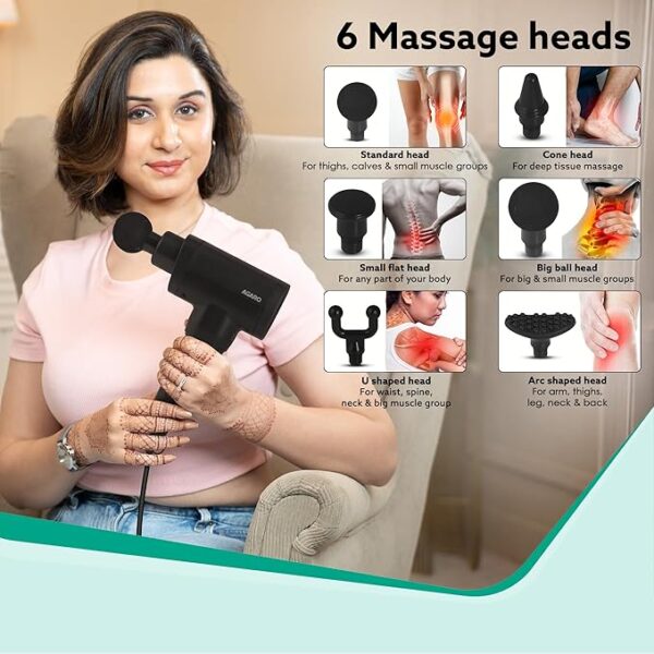AGARO Impact Gun Massager With Massage Heads - Image 4
