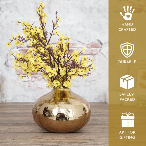 Golden Metal Flower Vase for Home Decor - Image 3