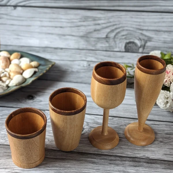 Wooden Drinking Glasses Gift Set - Image 2