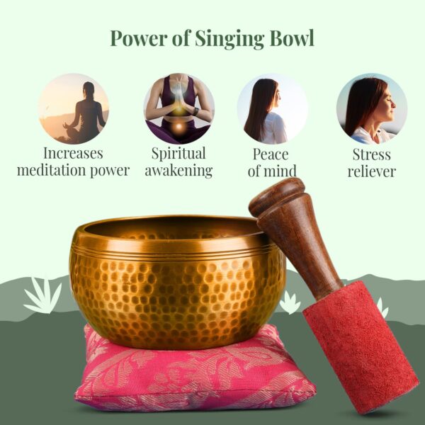 Tibetan Meditation Handmade Singing Bowl - Image 4