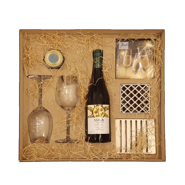 Personalized Wine Glass Set Hamper - Image 2