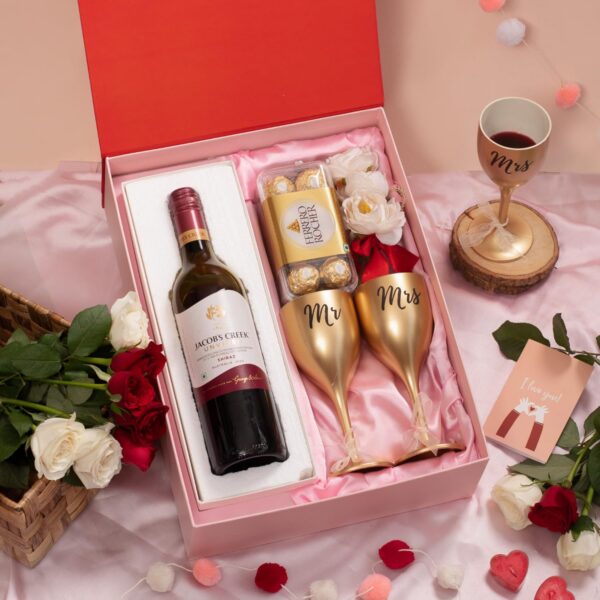 Personalized Wine Glass Set Hamper - Image 3