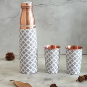 Copper Bottles and Glass Set