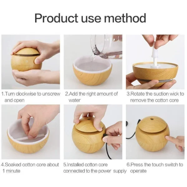 Wooden Cool Mist Humidifier Aroma Diffuser - Image 3