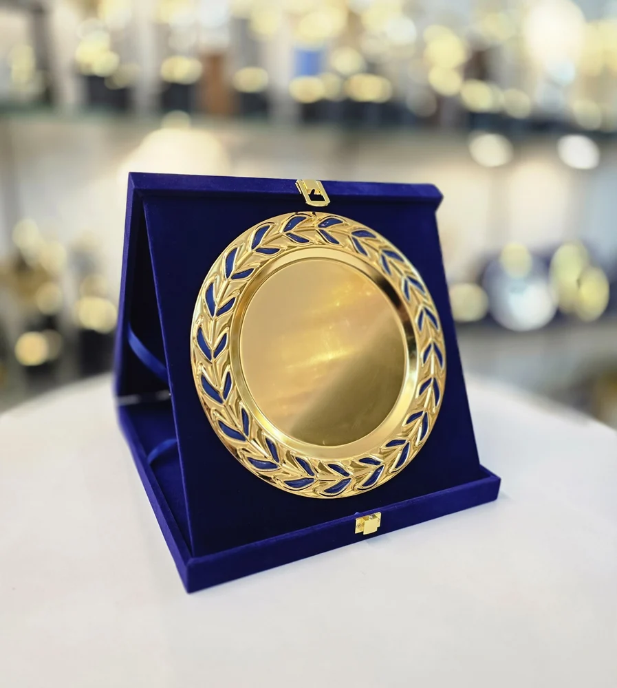 Gold and Silver Plated Velwet Box Award